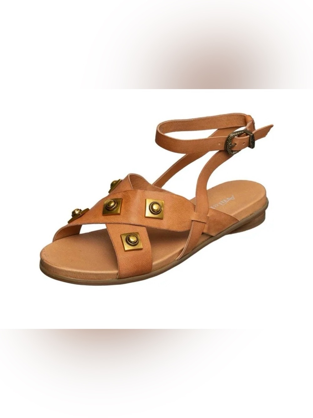 Antelope Reza Brown Studded Leather Sandals, Size 38 EU, 7.5-8 US, NWOB - Picture 2 of 12